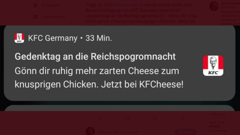 KFC sa ospravedlňuje za naliehanie na Nemcov, aby označili nacistické útoky na Židov „syrom navyše